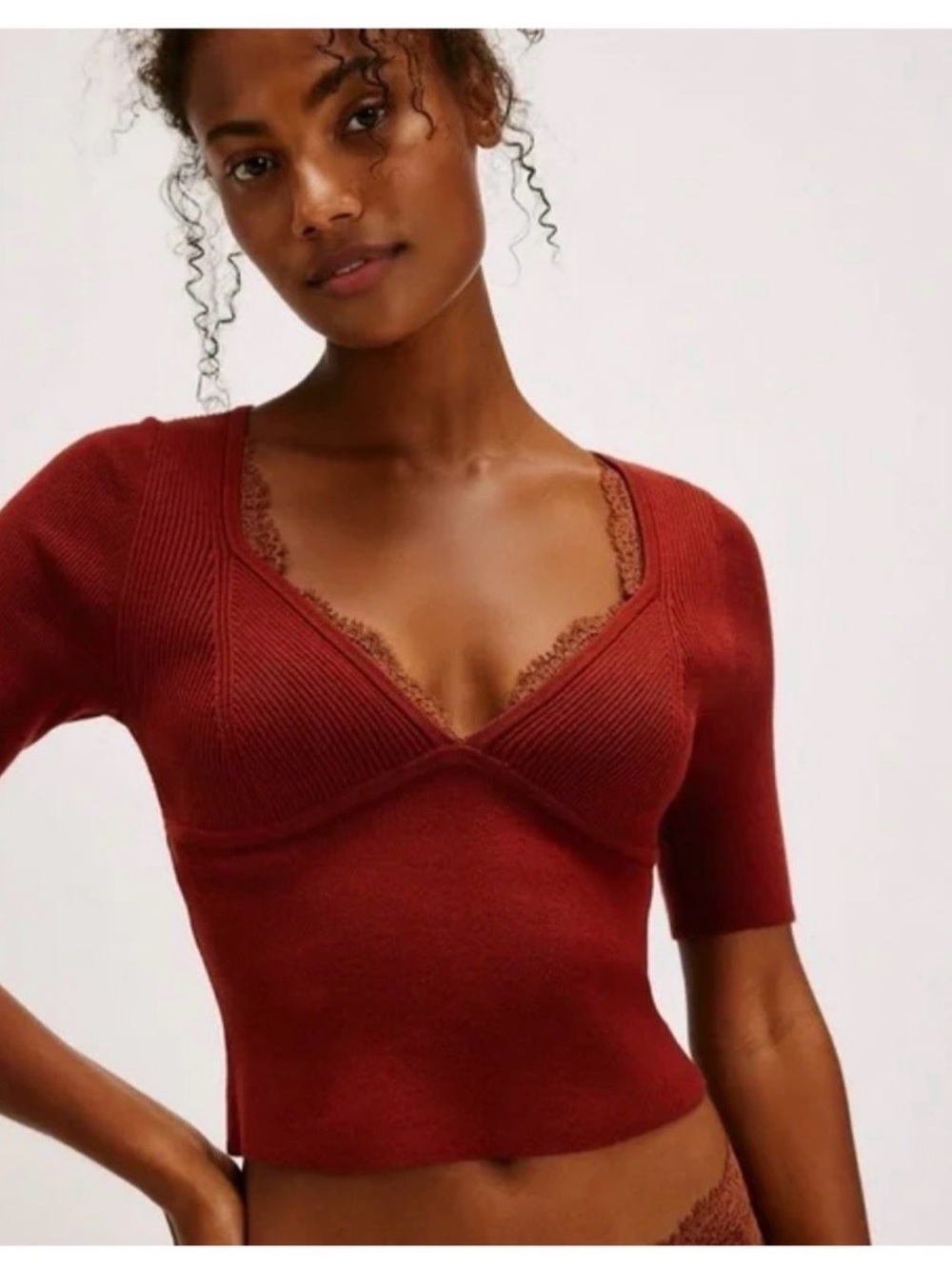 FREE PEOPLE Teagan Swit Short sleeve sweater shirts Sz XS NWOT